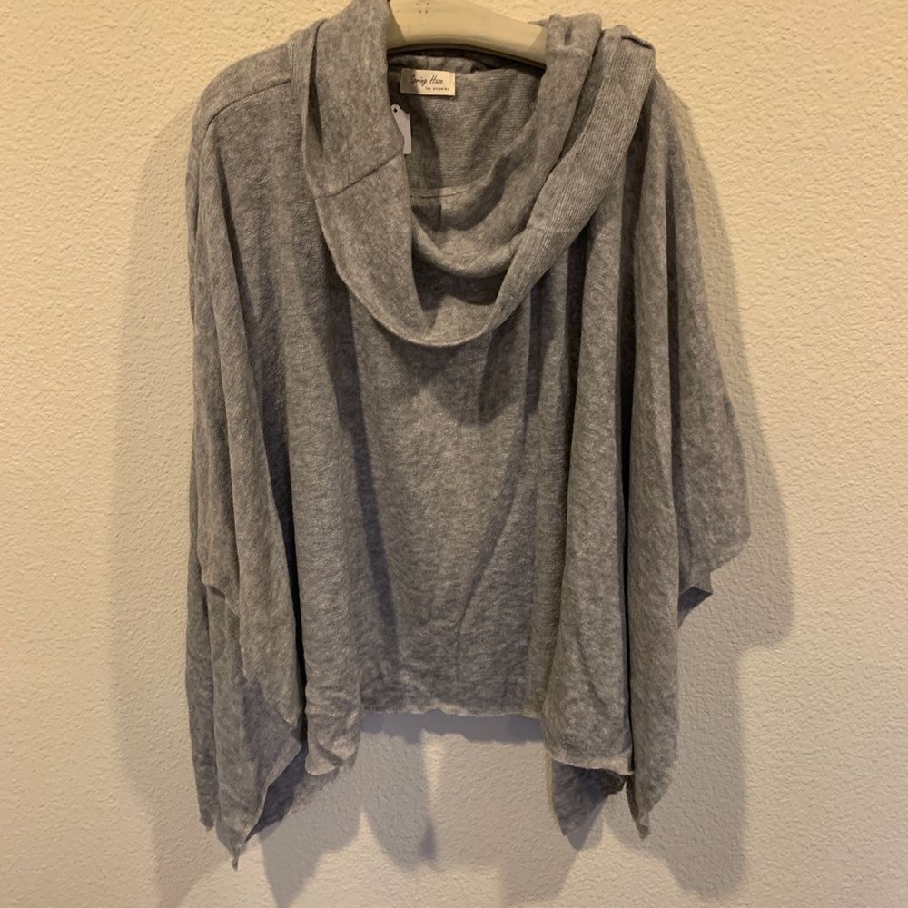 Gray poncho sweater